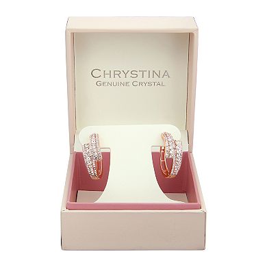 Chrystina Crystal Bypass Hoop Earrings