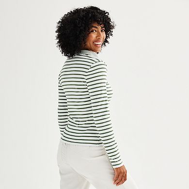 Women's Sonoma Goods For Life?? Stripe Mix Long Sleeve Collared Shirt