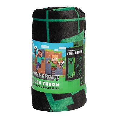 Minecraft "Time to Mine" Throw Blanket