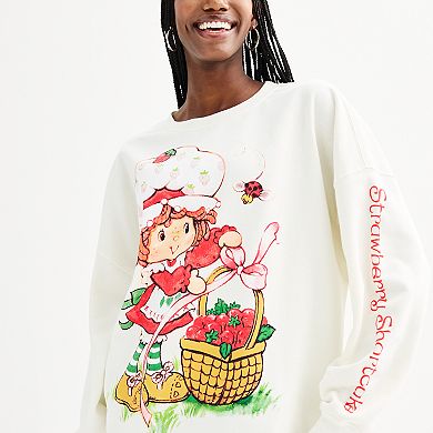 Juniors' Strawberry Shortcake Basket With Bow Graphic Pullover