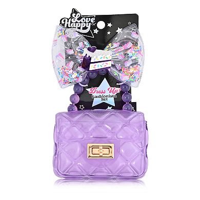 Girls JennZ Dress up! Hair Bow and Miniature Purse Charm Fashionista Set