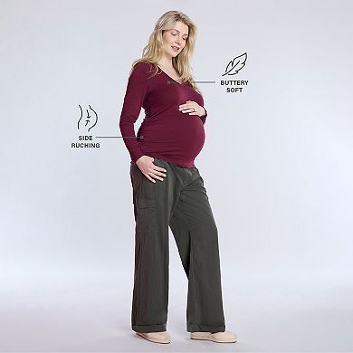 Maternity Motherhood?? Square Neck Long Sleeve Tee