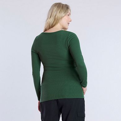 Maternity Motherhood?? Square Neck Long Sleeve Tee