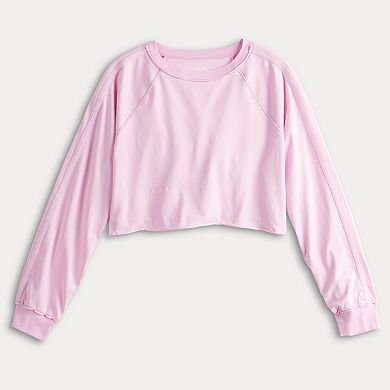 Juniors' SO Varsity Cropped Crewneck Tee