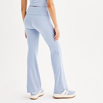 Juniors' SO Fold-Over Flare Pants