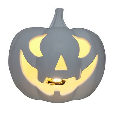 Celebrate Together??? Halloween Large White Pumpkin LED Lantern Table Decor