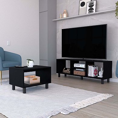 Hoven 2 Piece Living Room Set With Tv Rack And Coffee Table