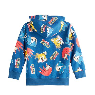 Boys 4-12 Jumping Beans® Nintendo Sonic The Hedgehog Allover Active Fleece Hoodie