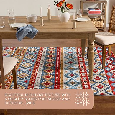 Town and Country Everyday Dahlia Southwestern Stripe Indoor Outdoor Area Rug