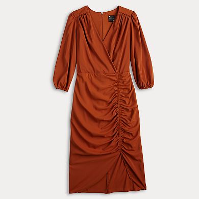 Women's Maison Tara Surplice Top Asymmetrical Rouched Dress