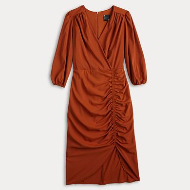 Women's Maison Tara Surplice Top Asymmetrical Rouched Dress