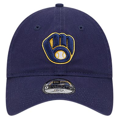 Youth New Era Navy Milwaukee Brewers Team Color 9TWENTY Adjustable Hat