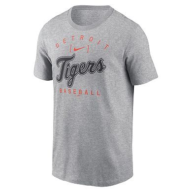 Men's Nike Heather Gray Detroit Tigers Home Team Athletic Arch T-Shirt