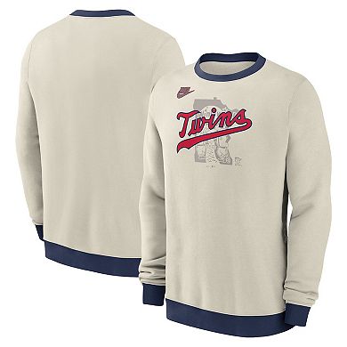 Men's Nike Cream Minnesota Twins Cooperstown Collection Fleece Pullover Sweatshirt