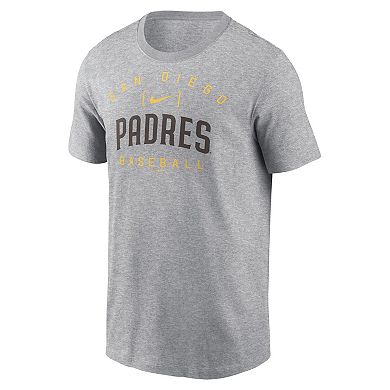 Men's Nike Heather Gray San Diego Padres Home Team Athletic Arch T-Shirt
