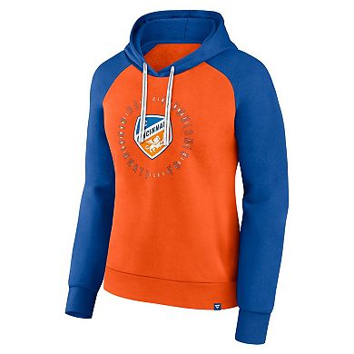 Women's Fanatics Branded Orange/Blue FC Cincinnati Instep Pullover Hoodie
