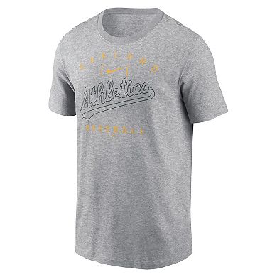 Men's Nike Heather Gray Oakland Athletics Home Team Athletic Arch T-Shirt