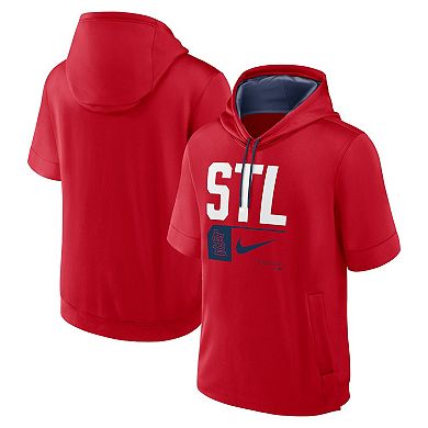 Men's Nike Red St. Louis Cardinals Tri Code Lockup Short Sleeve Pullover Hoodie