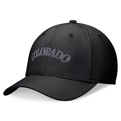 Men's Nike Black Colorado Rockies Evergreen Performance Flex Hat