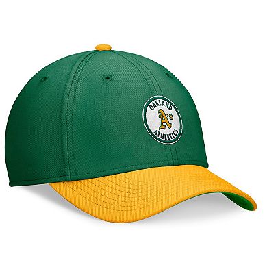 Men's Nike Green/Gold Oakland Athletics Cooperstown Collection Rewind Swooshflex Performance Hat