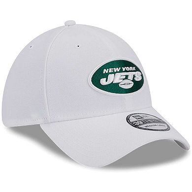 Men's New Era White New York Jets Main 39THIRTY Flex Hat