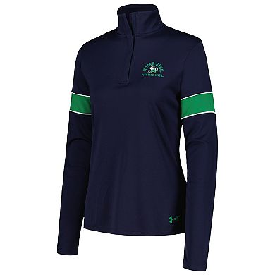 Women's Under Armour Navy Notre Dame Fighting Irish Gameday Challenger Quarter-Zip Top