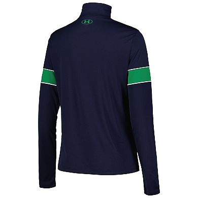 Women's Under Armour Navy Notre Dame Fighting Irish Gameday Challenger Quarter-Zip Top