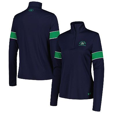 Women's Under Armour Navy Notre Dame Fighting Irish Gameday Challenger Quarter-Zip Top