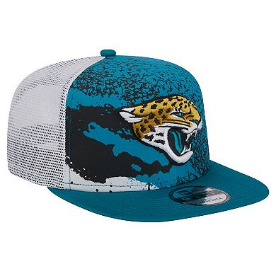 Men's New Era  Teal Jacksonville Jaguars Court Sport 9FIFTY Snapback Hat