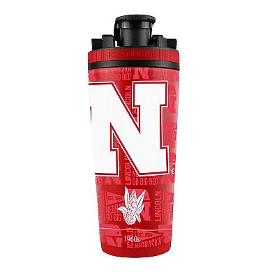 WinCraft Nebraska Huskers 26oz. 4D Stainless Steel Ice Shaker Bottle