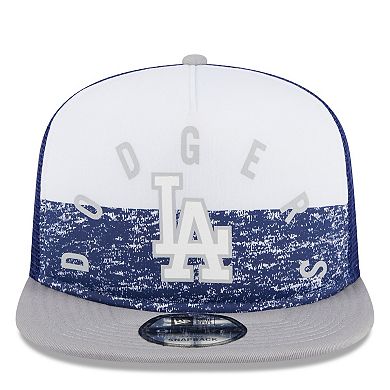 Men's New Era White/Gray Los Angeles Dodgers Team Foam Front A-Frame Trucker 9FIFTY Snapback Hat