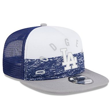 Men's New Era White/Gray Los Angeles Dodgers Team Foam Front A-Frame Trucker 9FIFTY Snapback Hat