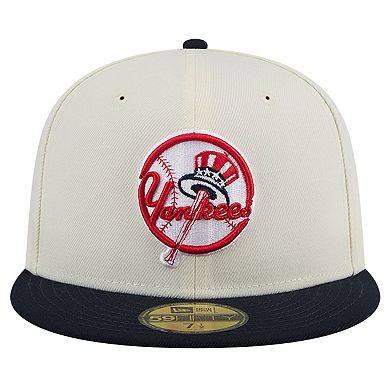 Men's New Era White New York Yankees Top Hat Chrome 59FIFTY Fitted Hat