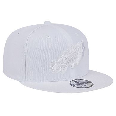 Men's New Era Philadelphia Eagles Main White on White 9FIFTY Snapback Hat