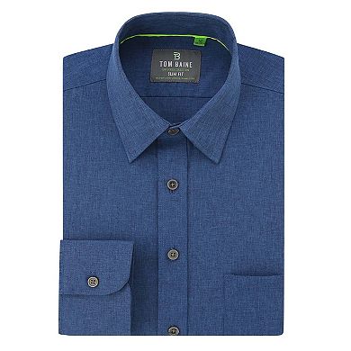 Tom Baine Slim Fit Performance Long Sleeve Soild Button Down