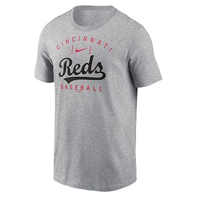 Men's Nike Heather Gray Cincinnati Reds Home Team Athletic Arch T-Shirt