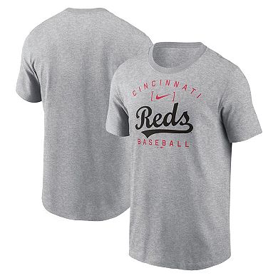 Men's Nike Heather Gray Cincinnati Reds Home Team Athletic Arch T-Shirt