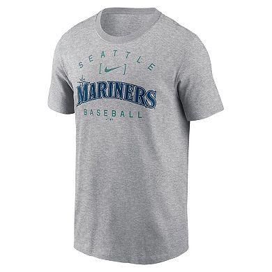 Men's Nike Heather Gray Seattle Mariners Home Team Athletic Arch T-Shirt