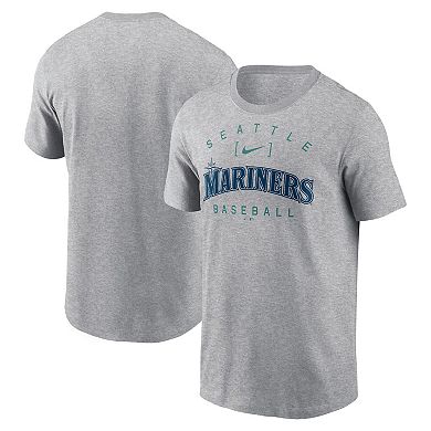 Men's Nike Heather Gray Seattle Mariners Home Team Athletic Arch T-Shirt