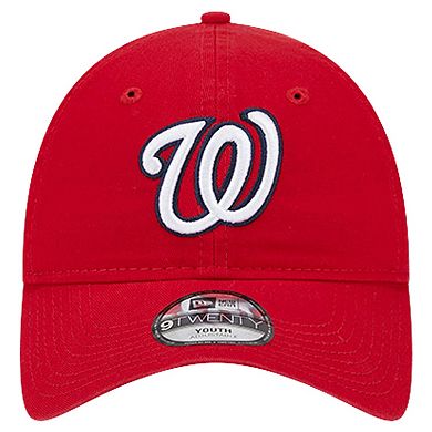 Youth New Era Red Washington Nationals Team Color 9TWENTY Adjustable Hat