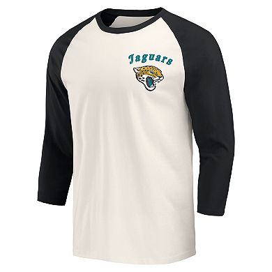 Men's Darius Rucker Collection by Fanatics Black/White Jacksonville Jaguars Raglan 3/4 Sleeve T-Shirt