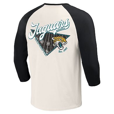 Men's Darius Rucker Collection by Fanatics Black/White Jacksonville Jaguars Raglan 3/4 Sleeve T-Shirt