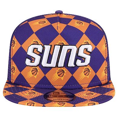 Men's New Era Purple Phoenix Suns Seeing Diamonds A-Frame Trucker 9FIFTY Snapback Hat