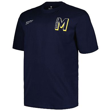 Men's Profile Navy Milwaukee Brewers Big & Tall Split Zone T-Shirt