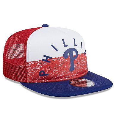 Men's New Era White/Royal Philadelphia Phillies Team Foam Front A-Frame Trucker 9FIFTY Snapback Hat