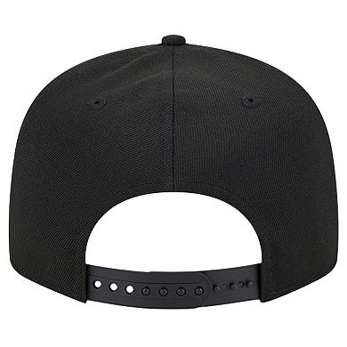 Men's New Era Black Brooklyn Nets Evergreen Script Side Patch 9FIFTY Snapback Hat