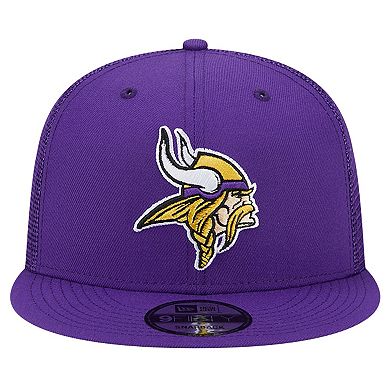 Men's New Era Purple Minnesota Vikings Main Trucker 9FIFTY Snapback Hat
