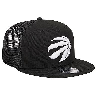Men's New Era Black Toronto Raptors Evergreen 9FIFTY Trucker Snapback Hat