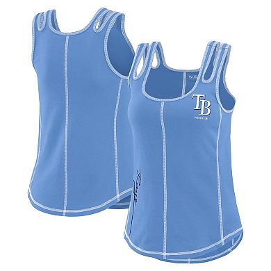 Women's WEAR by Erin Andrews Light Blue Tampa Bay Rays Contrast Stitch Tank Top