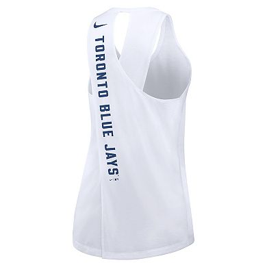 Women's Nike White Toronto Blue Jays Team Performance Crossback Tank Top